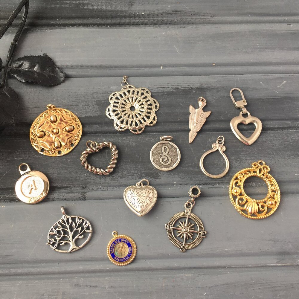 Lot of Silver and Gold Pendant Charms